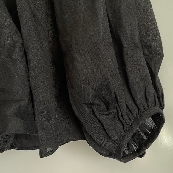 LAFAYETTE 148 Raines Ruffled Black Blouse NWOT Size Small - Picture 8 of 11